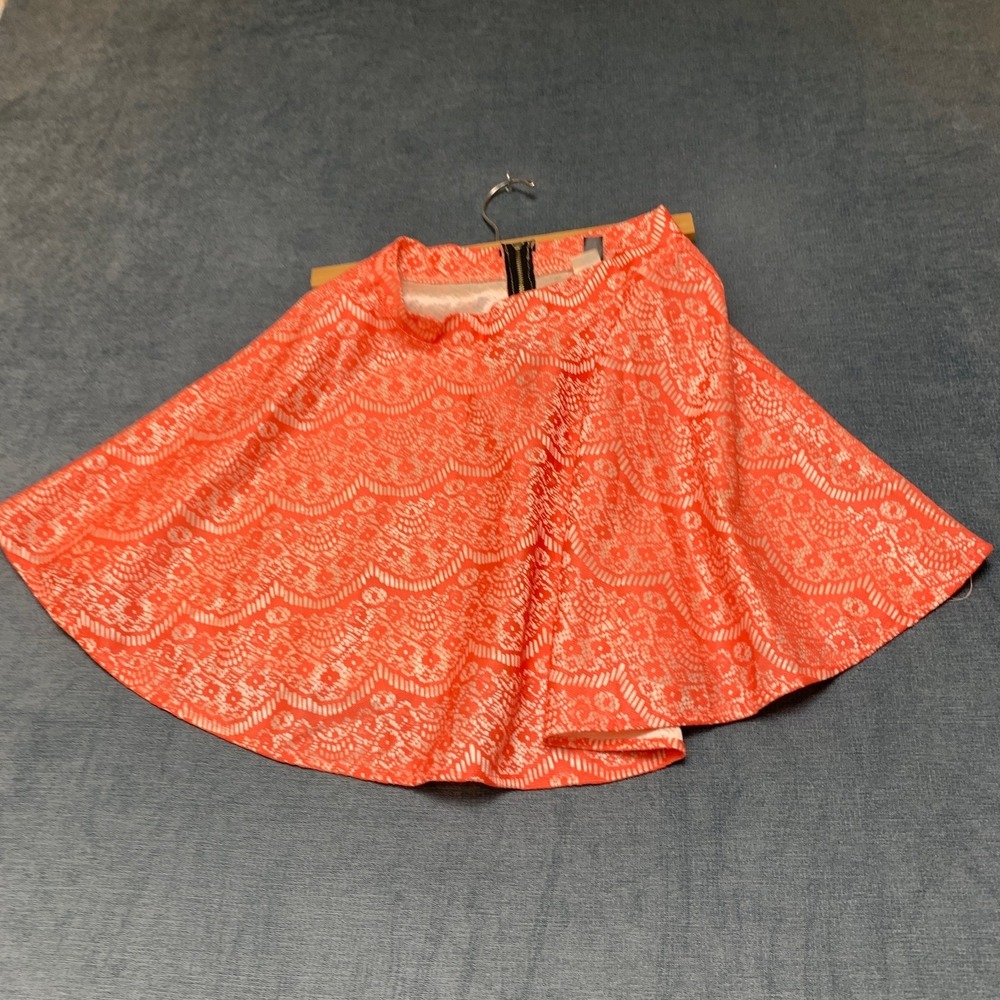 Jayvee Mini Skirt Women Large Orange Geometric Casual Modern Minimalist Back Zip